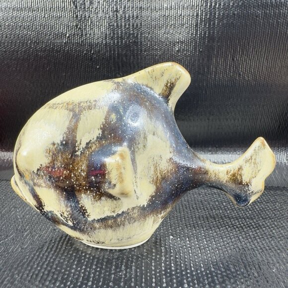 Vintage Hand Made Stoneware Pottery Piranha Fish Figurine Brown Glaze Figure VTG - Picture 12 of 12